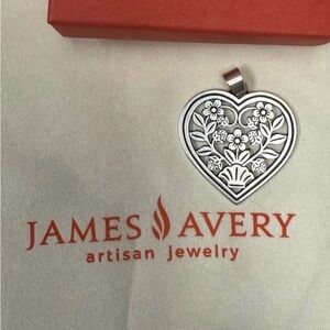 James Avery Silver Floral Heart Pendant